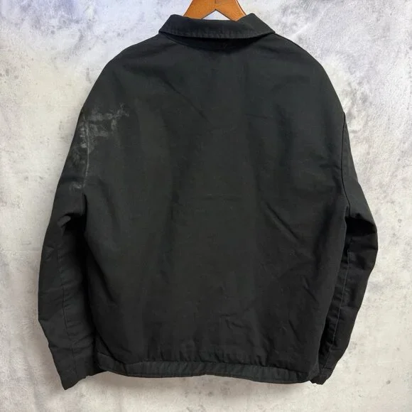 Dickies Jacket Mens L Black Zip Lined Mechanic Shop Workwear Skate - Picture 2 of 11